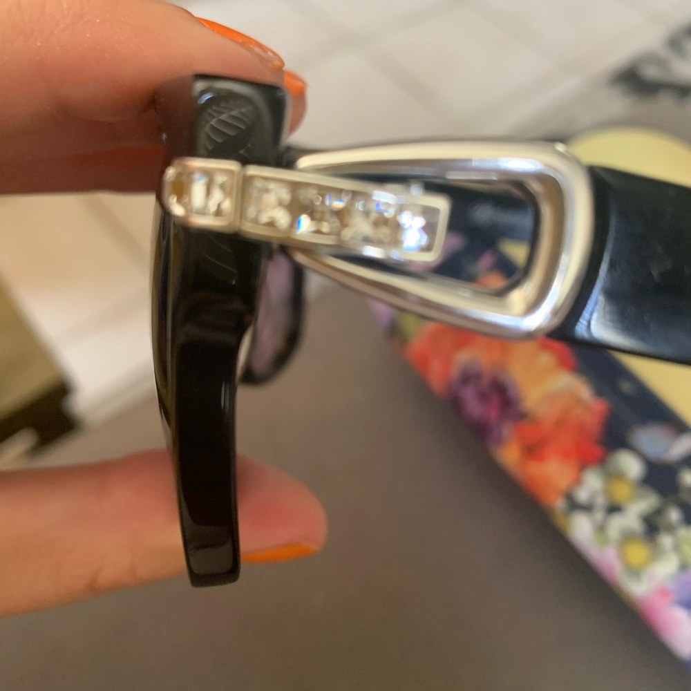 Beautiful Black with rhinestones  and silver hardware sunglasses by Brighton - Picture 2 of 6